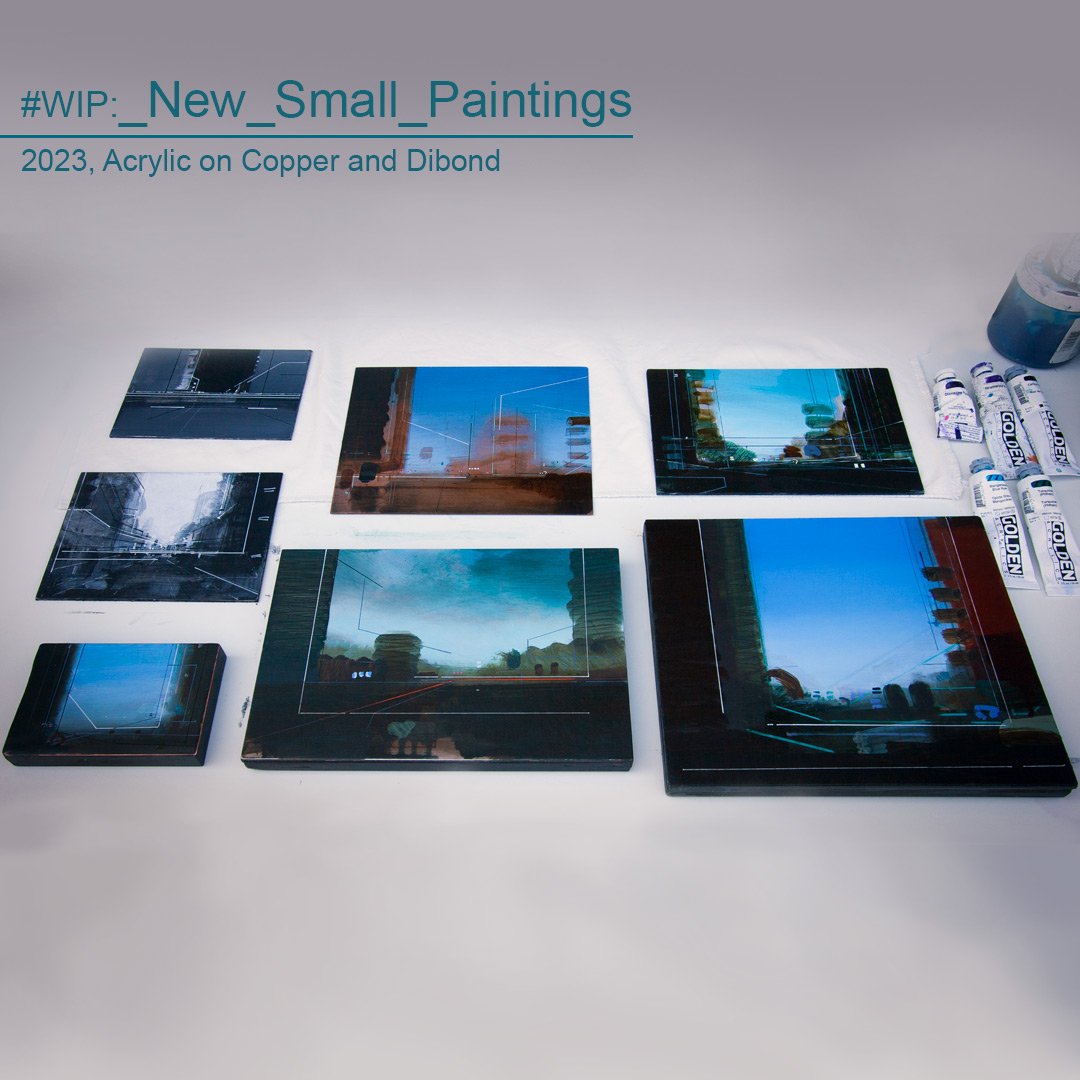 FarrellartVR's tweet image. Some small #paintings on #Copper and #Dibond,  sizes range from 15x20cm to 30x40cm. I am trying to keep it simple while maintaining the #urban, #cityscape space.
.
#smallpaintings #art #fineart #goldenacrylic #cityscape #skyscraper  #contemporaryart #architecture #commissionart