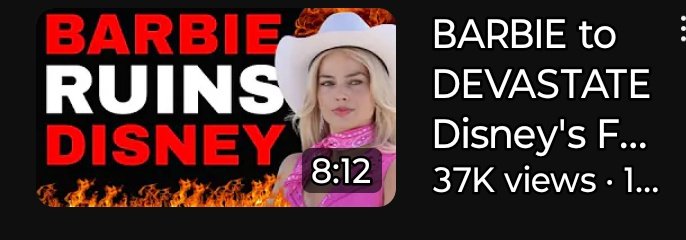 East_Blue_x's tweet photo. @vielned @comicswelove @YouTube This man hate for Disney strong

He said Barbie was woke trash that will fail but once it became VERY successful he changed the narrative to Barbie devastates Disney.... That spin game crazy lol https://t.co/FPZpoBPMvT