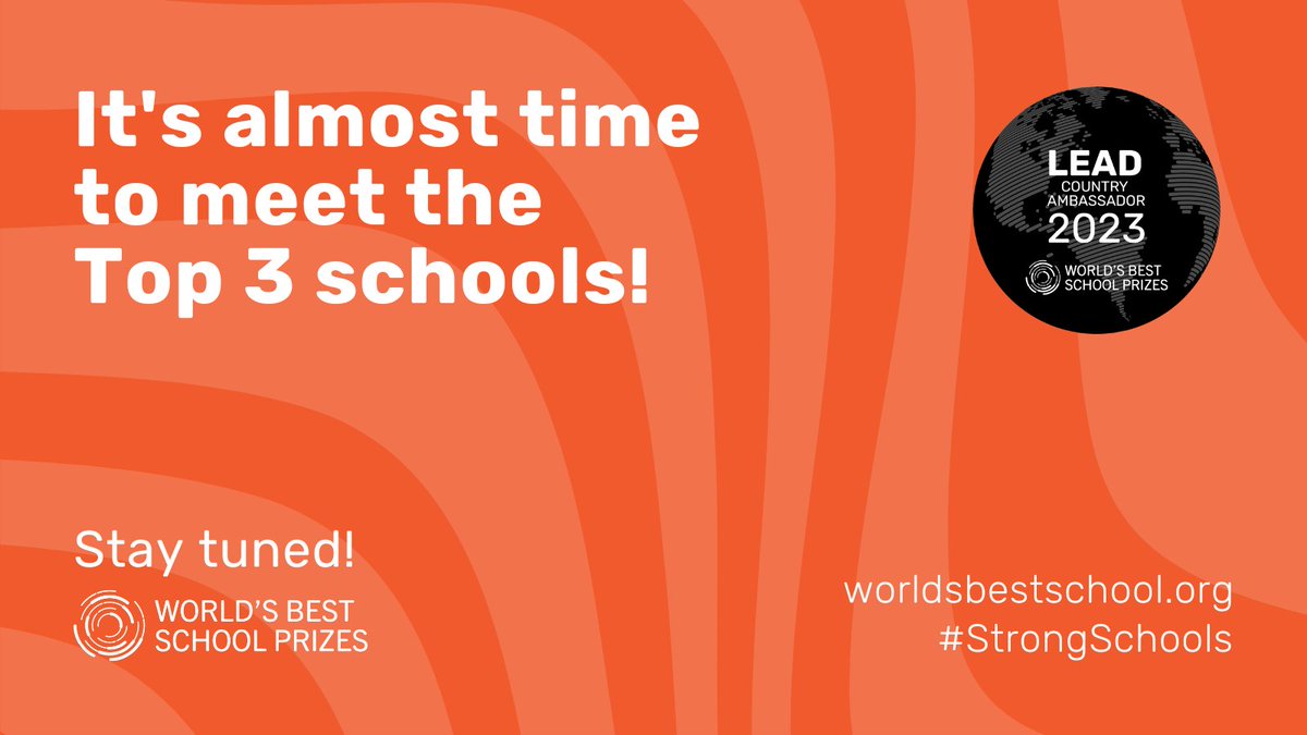 It’s that time of d year again when you get2meet d  amazing Top 3 schools shortlisted for d World’s Best School Prizes.Stay tuned!
#BestSchoolPrizes #T4Education #CountryAmbassador 
@GobiDaniel @VikasPota @T4EduC @BestSchoolPrize @UN