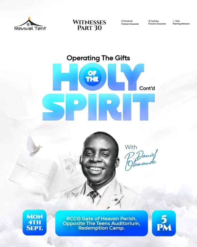 pdanielolawande's tweet photo. We go again today
Revival Tent is a great meeting with a strong teaching unction.

Don't miss it https://t.co/GZRL9Cg2br