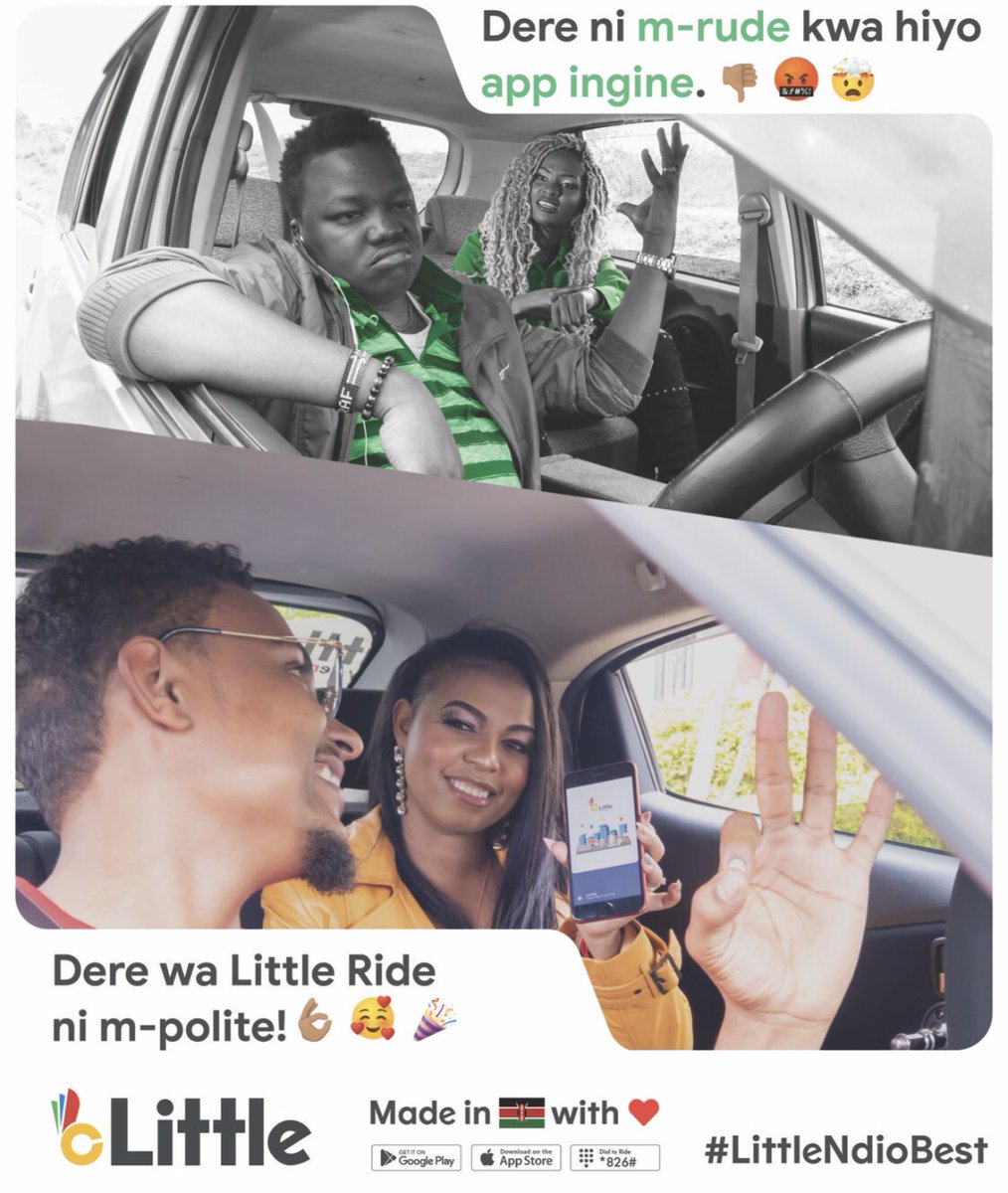 LittleAppKenya's tweet photo. You ride that other app lakini ni stress tupu. 

Spend your hard earned money on riding better on Little Rides.

Safe, reliable &amp; convenient rides. Download Little &amp; start riding today.

#LittleNdioBest #LittleMiaka7 https://t.co/DEOYArV2Dv