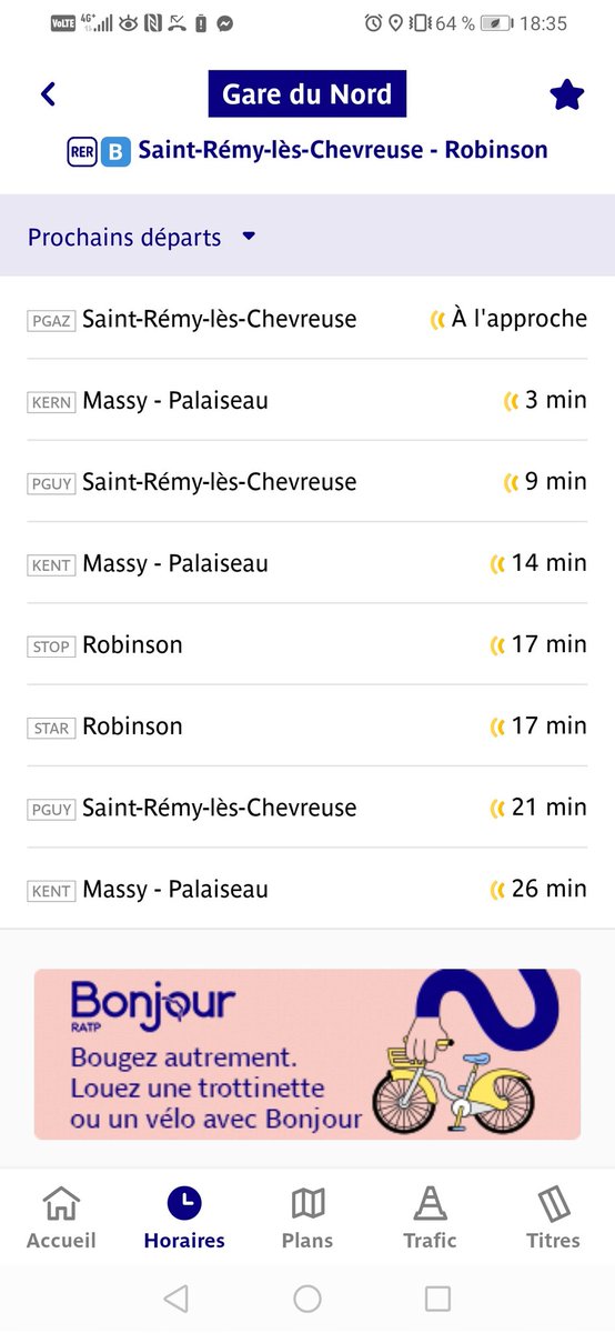 Bonjour <a href="/RERB/">RER B</a>, tous les trains Orsay ont été supprimés depuis gare du nord, est-ce un bug?