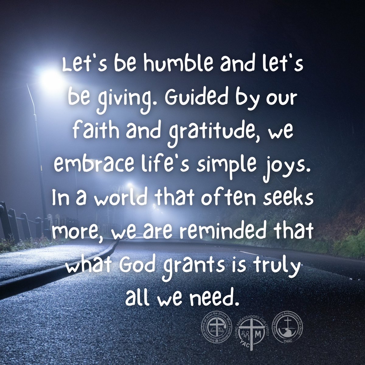 YMACmomqpm's tweet image. Let&apos;s be humble and let&apos;s be giving. Guided by our faith and gratitude, we embrace life&apos;s simple joys. In a world that often seeks more, we are reminded that what God grants is truly all we need.

#EmbracingSimplicity 
#HumbleAndGiving
#ThankfulHearts
#YAC #YMAC #SYM #SVDyouth