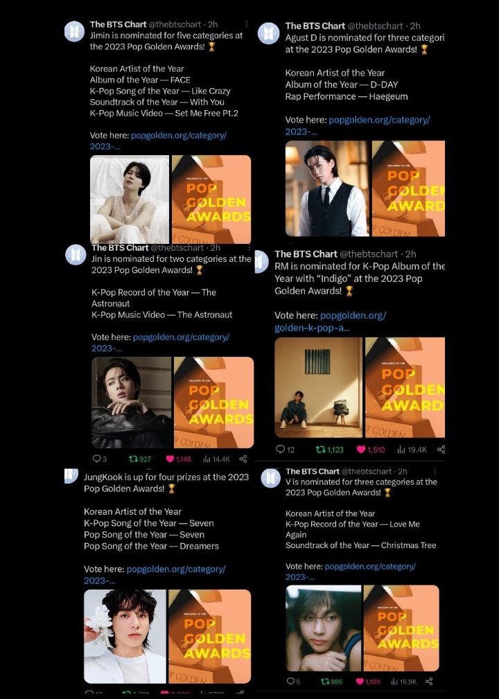 stayalivejksg's tweet photo. Todos los miembros de BTS están nominados en los Pop Golden Awards 2023 y COMPITEN ENTRE ELLOS, cuál será la estrategia que vamos a utilizar?? Votamos por todos o dividimos??? CUÁL??!!!! MI MENTE COLAPSA, HELP😭 https://t.co/aOvmlEuwpR