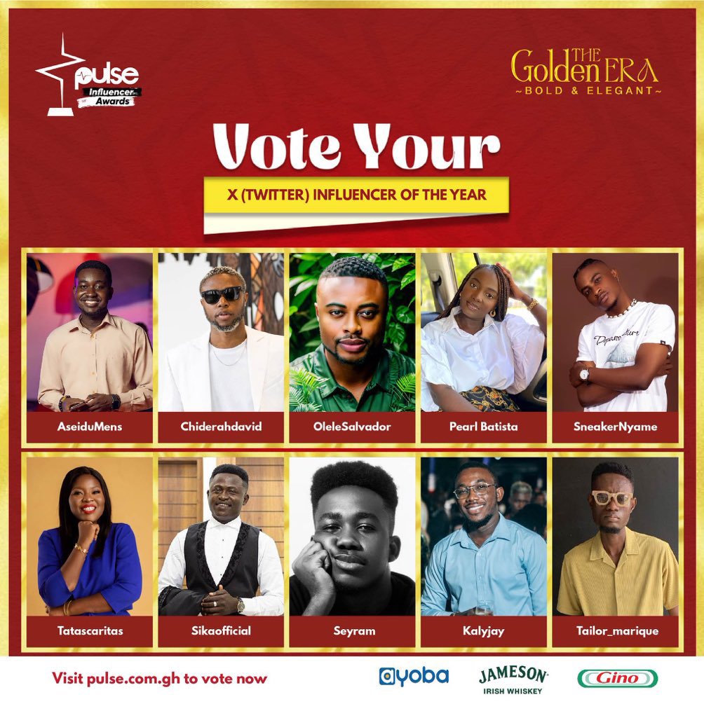 👨🏾‍🚀🗳️: X (Twitter) Influencer of The Year. Who’s getting your vote?

#OuterSpace #PulseInfluencerAwards #TheBlock #MondayMotivation Labor Day BREAKING NEWS Blacko Eii Shatta Wale Ghana