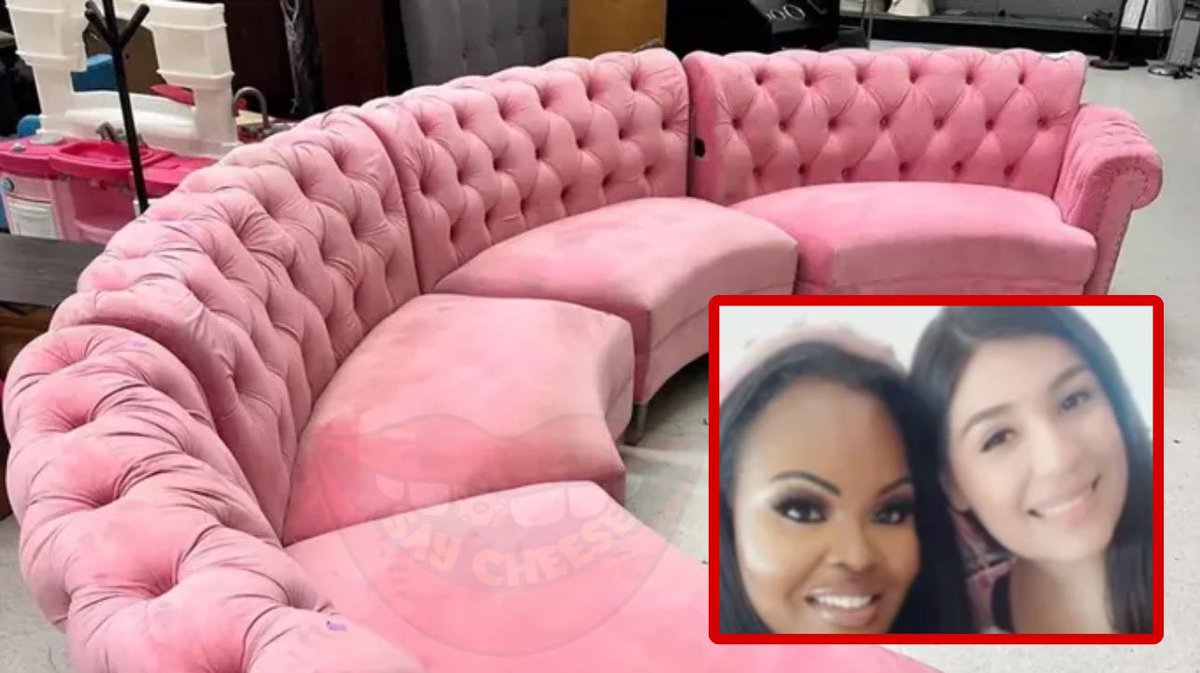 SaycheeseDGTL's tweet photo. Houston woman is going viral after buying a couch worth $4,000 for only $129 at a Goodwill. https://t.co/R6yNwACkLF
