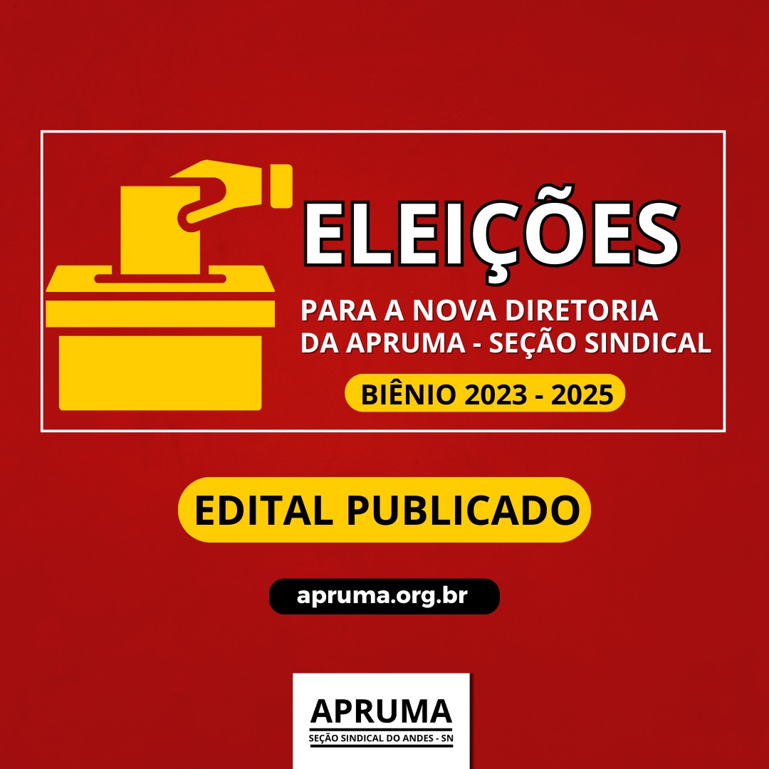 apruma's tweet image. ELEIÇÕES APRUMA 2023 | Confira o edital de convocação com as principais datas das eleições para a nova diretoria da Seção Sindical, biênio 2023 a 2025.

apruma.org.br/2023/09/01/ele…
