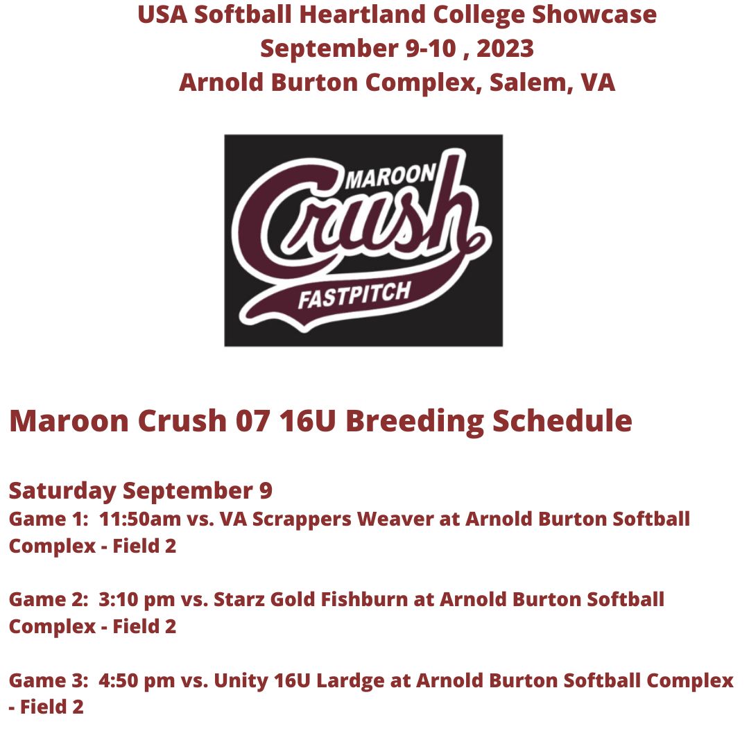 Schedule for the weekend is out! Come watch! #usasoftball #gocrush #ourgirlscrushit