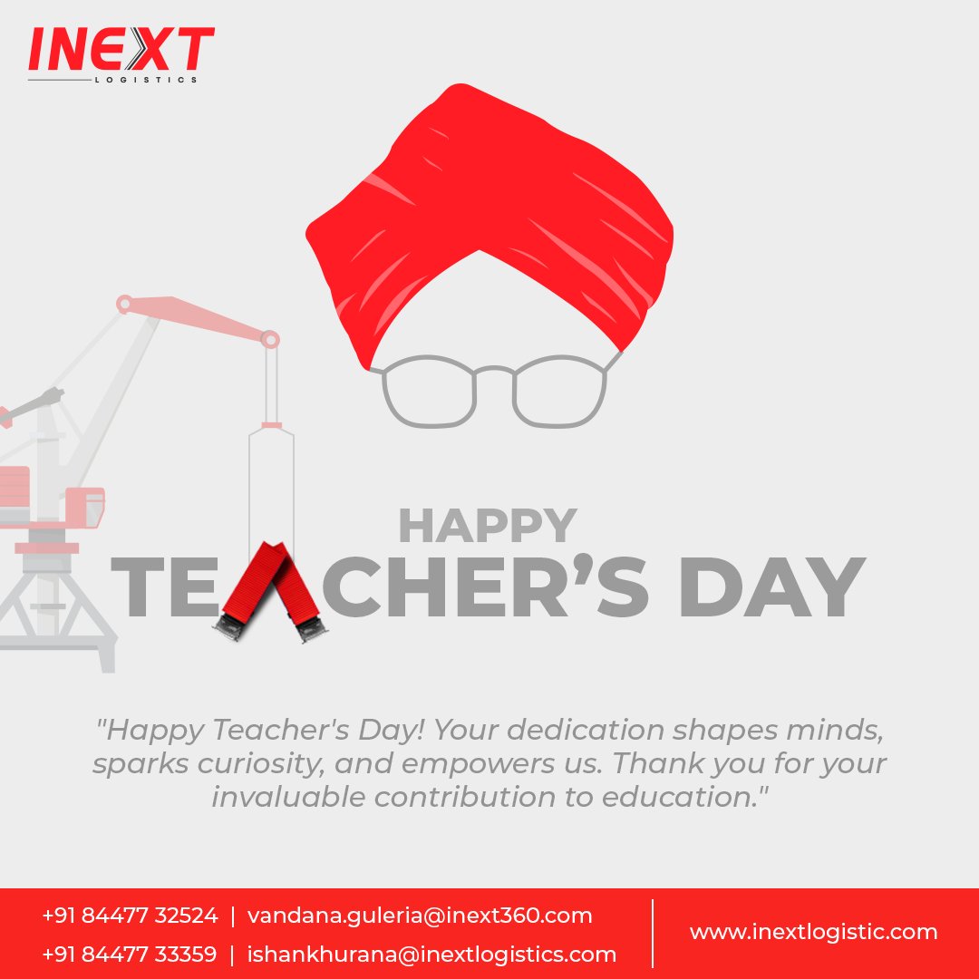 InextCanada's tweet photo. On this Teacher's Day, we salute the teachers who transform logistical challenges into opportunities for growth and success. 🚛🌟

Contact Us:
+91 84477 32524

#TeachersDay #LogisticsTeachers #SupplyChainEducators #LogisticsMentors #TeachingLogistics #HappyTeachersDay https://t.co/r7lnnBumj0