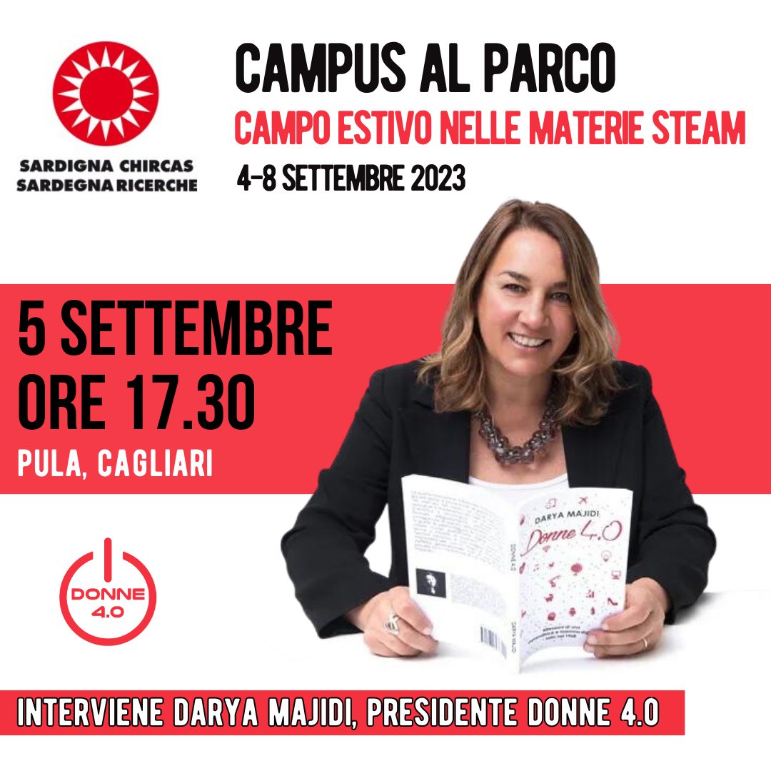 Donne 4.0 (@communitydonne4) on Twitter photo Oggi <a href="/MajidiDarya/">DaryaMajidi</a> interverrร alla 1ยฐedizione di ๐๐๐ ๐ฃ๐จ๐ฆ ๐๐ ๐ฃ๐๐ฅ๐๐ข: campo estivo nelle materie #STEAM dedicato agli studenti delle scuole secondarie di 2ยฐgrado al ๐๐๐ซ๐๐จ ๐ญ๐๐๐ง๐จ๐ฅ๐จ๐ ๐ข๐๐จ ๐๐๐ฅ๐ฅ๐ ๐๐๐ซ๐๐๐ ๐ง๐ a Pula๐ buff.ly/3Z2XEnk <a href="/SardegnaRs/">Sardegna Ricerche</a> Oggi <a href="/MajidiDarya/">DaryaMajidi</a> interverrร alla 1ยฐedizione di ๐๐๐ ๐ฃ๐จ๐ฆ ๐๐ ๐ฃ๐๐ฅ๐๐ข: campo estivo nelle materie #STEAM dedicato agli studenti delle scuole secondarie di 2ยฐgrado al ๐๐๐ซ๐๐จ ๐ญ๐๐๐ง๐จ๐ฅ๐จ๐ ๐ข๐๐จ ๐๐๐ฅ๐ฅ๐ ๐๐๐ซ๐๐๐ ๐ง๐ a Pula๐ buff.ly/3Z2XEnk <a href="/SardegnaRs/">Sardegna Ricerche</a>