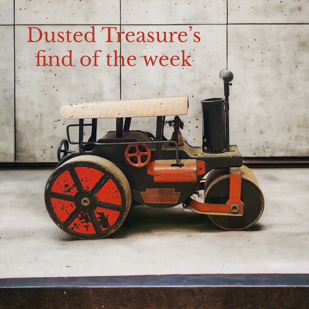 DustedTreasure's tweet image. dustedtreasure.com
Dusted Treasure’s find of the week is an early 1900’s Keystone Steamroller 60 Steel Toy. Toddlers would sit on and ride them as a ride on toys. Complete with bell and bell string. This is an amazing toy and such a great find.
#steamrollers #oldtoys