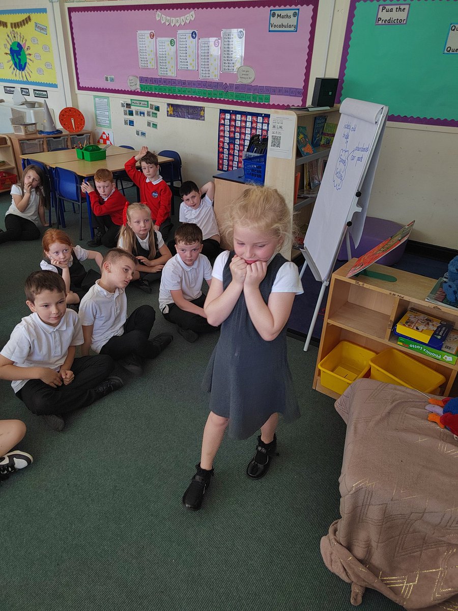 Some confident volunteers showed us how they would react and move as a character who was alone in different, spooky settings! We had photographs to help us decide. <a href="/BowhouseP3/">Mrs Wallace and P3</a>