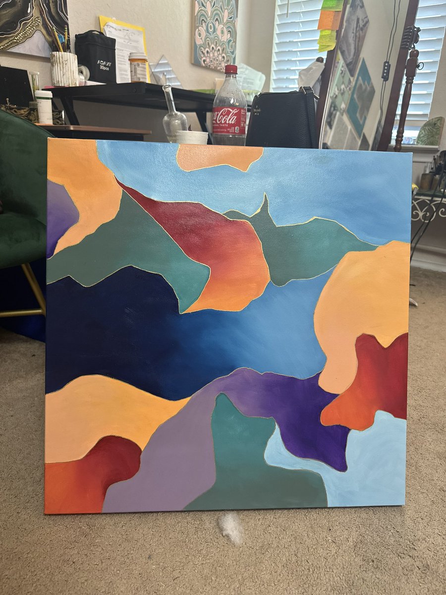 braggaboutitart's tweet photo. Looks like colorful mountains and some water with blue skies 

So cool how random shapes can turn into something somewhat recognize-able https://t.co/MbFAlw8xSr
