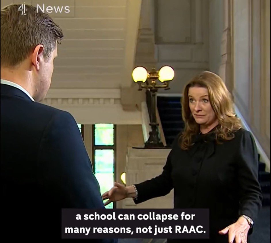1. If this is an attempt to be reassuring, it’s not worked
2. As Education Secretary you’re responsible for ensuring schools don’t collapse for ANY reason
#RAACandRuin