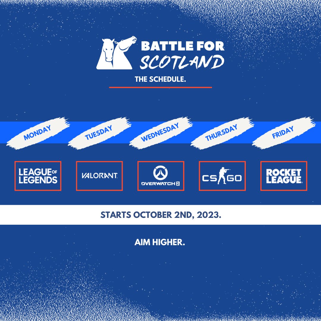 Battle For Scotland (@battleforscot) on Twitter photo ๐ด๓ ง๓ ข๓ ณ๓ ฃ๓ ด๓ ฟREADY TO AIM HIGHER?๐ด๓ ง๓ ข๓ ณ๓ ฃ๓ ด๓ ฟ
Battle For Scotland is Scotland's biggest collegiate esports league.
15 universities & 13 colleges from across the country battle it out to be Scotlands best.
HAVE WHAT IT TAKES?
Sign ups are OPEN NOW. Speak to your committee or send us a DM.
#BFS ๐ด๓ ง๓ ข๓ ณ๓ ฃ๓ ด๓ ฟ ๐ด๓ ง๓ ข๓ ณ๓ ฃ๓ ด๓ ฟREADY TO AIM HIGHER?๐ด๓ ง๓ ข๓ ณ๓ ฃ๓ ด๓ ฟ
Battle For Scotland is Scotland's biggest collegiate esports league.
15 universities & 13 colleges from across the country battle it out to be Scotlands best.
HAVE WHAT IT TAKES?
Sign ups are OPEN NOW. Speak to your committee or send us a DM.
#BFS ๐ด๓ ง๓ ข๓ ณ๓ ฃ๓ ด๓ ฟ