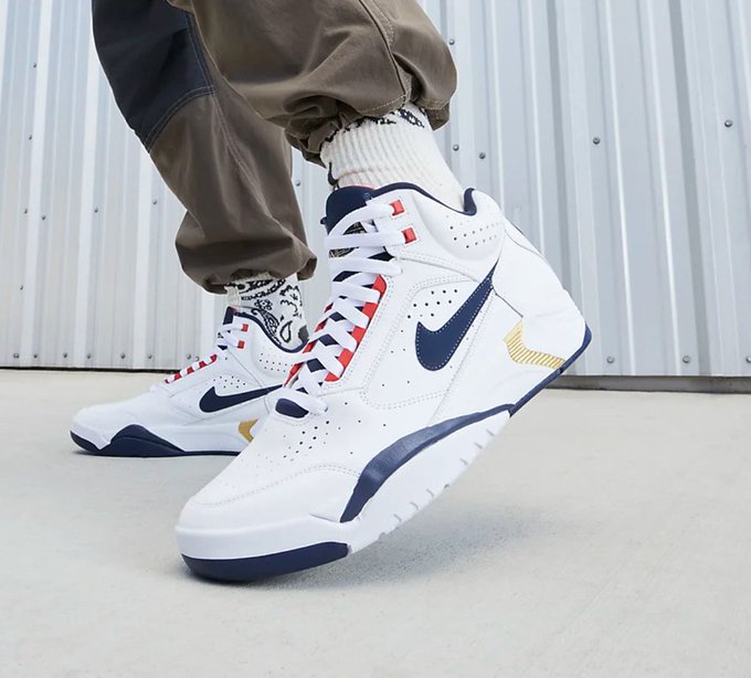 Ad: Nike Air Flight Lite Mid ‘'Olympic’ on sale for $59.50 + shipping => bit.ly/3V8N6Af