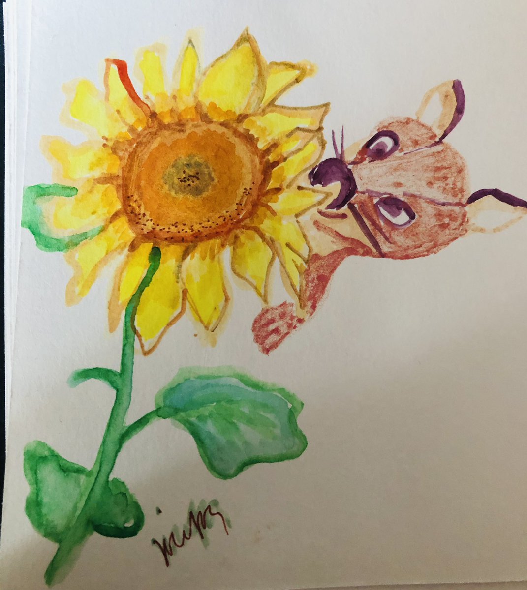 ypical_writer's tweet image. Rudi mag Sonnenblumen 🌻💜
(See glittery details on pic 2)
[Gruß an @LOSinBBb]
#JuneArt
#JuneZeichnet
#kleineKunstklasse