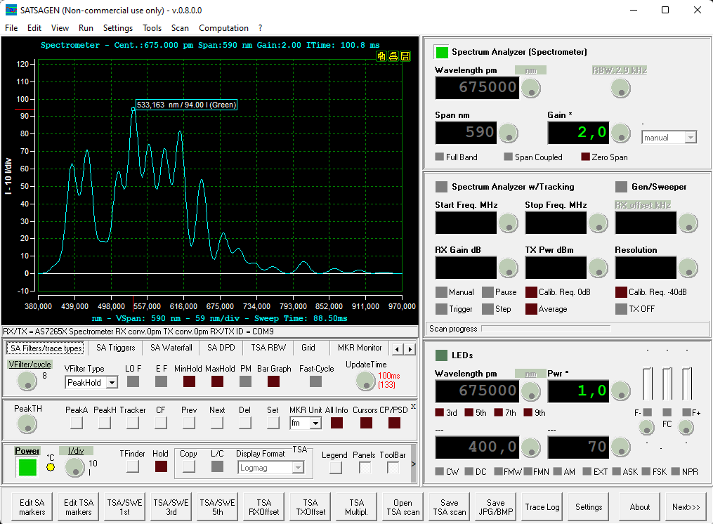 Dear All, a new #SATSAGEN version is ready to download: albfer.com/en/satsagen-ne…. Noise Figure and Gain Analyzer, Digital Phosphor Display, Zero Span, USRP B200mini and NI USRP 2920 support, AS7265x spectrometer support.