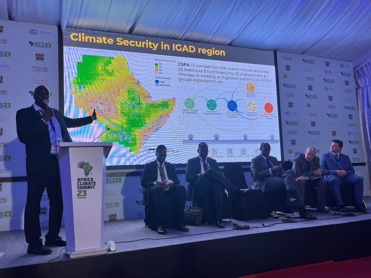IGAD region is one of the most vulnerables regions in the world. At <a href="/AfClimateSummit/">Africa Climate Summit</a> and #AfricaClimateWeek the @cgiarclimate #ClimateResilienceInitiative works with partners to discuss climate security issues in the IGAD Climate Adaptation Strategy <a href="/BiovIntCIAT_eng/">Alliance of Bioversity International and CIAT</a>