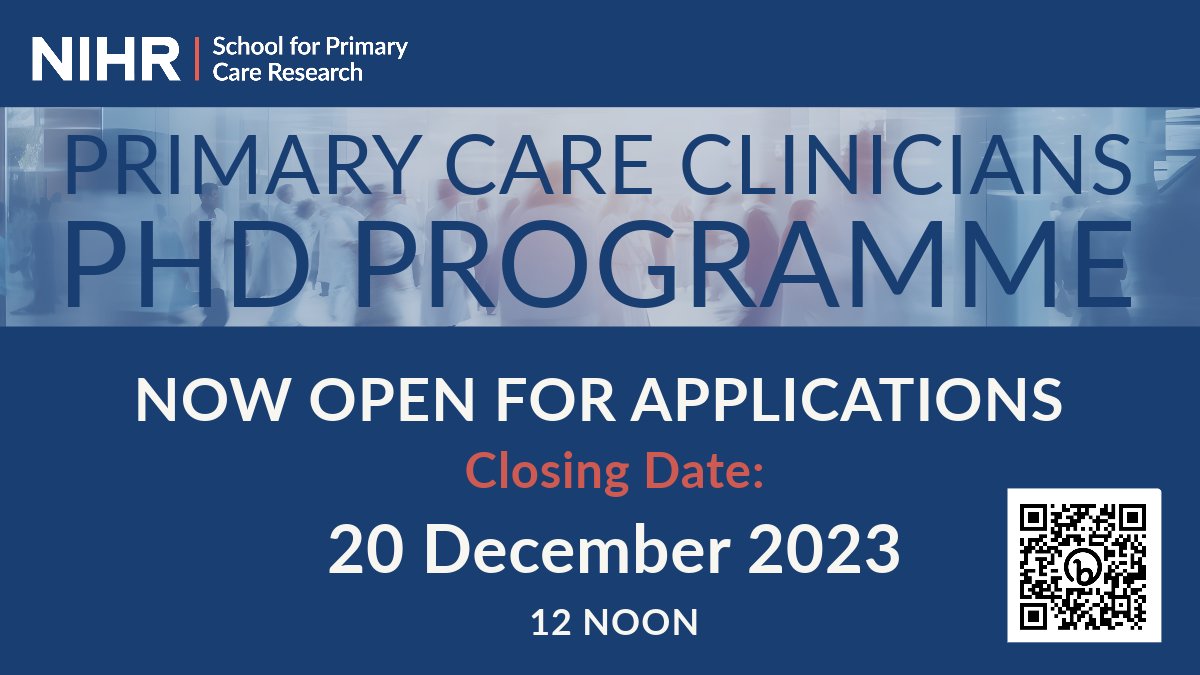 PhD programme for Primary Care Clinicians tweet media