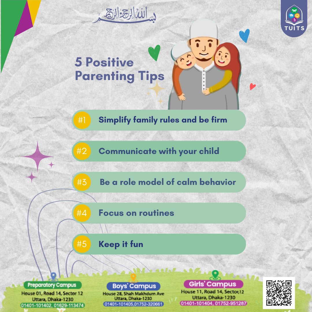 👨‍👩‍👧‍👦💖 5 Positive Parenting Tips 💖👨‍👩‍👧‍👦

#PositiveParenting #ParentingTips #BuildingStrongBonds #NurturingChildhood #TUITSBD