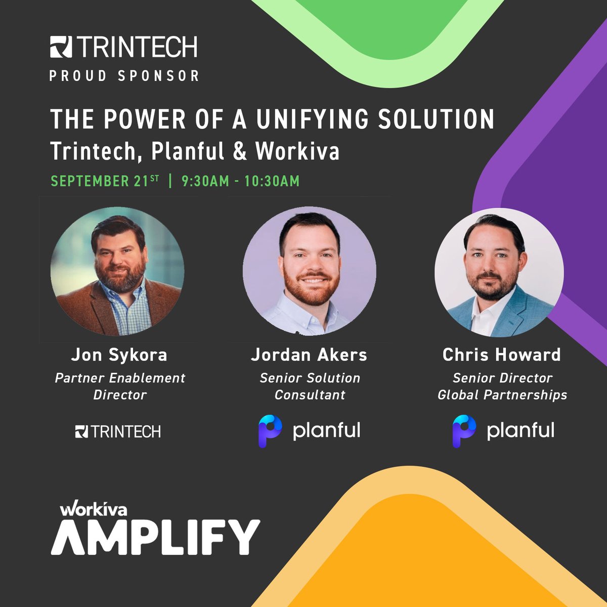 TrintechInc's tweet photo. #WorkivaAmplify is right around the corner! Make sure to add our session to your agenda to hear why Trintech @Planful and @Workiva partnered to help bridge the gap between accounting and finance for quicker and better-informed decisions. #PartnerForSuccess https://t.co/6G98fXNwfT https://t.co/lMEuTmNRyT