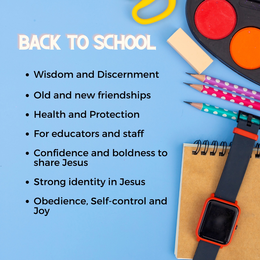This week many children and young people head back to school, college and universities and we want to pray God's blessing on them as they go. Here are some things you can join us with us in praying over them this week 🙏🏻