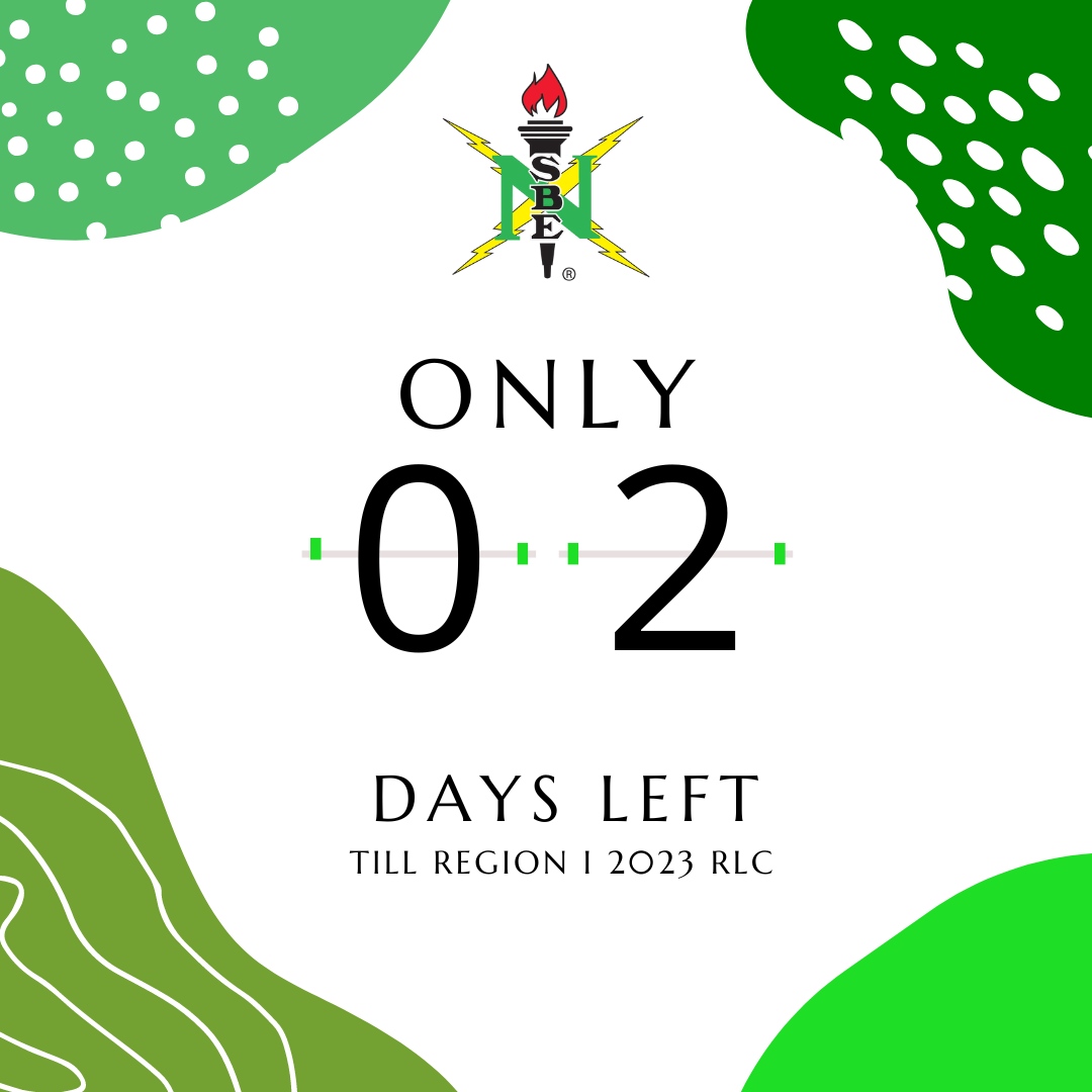 Attention Region 1🚨🚨,

We're only 2 days out from RLC. Links to RLC will be sent out prior to its starting time. We look forward to seeing everyone there! ⏳

#R1nsbe #NSBE #Region1 #OneFiyah #BlackExcellence
