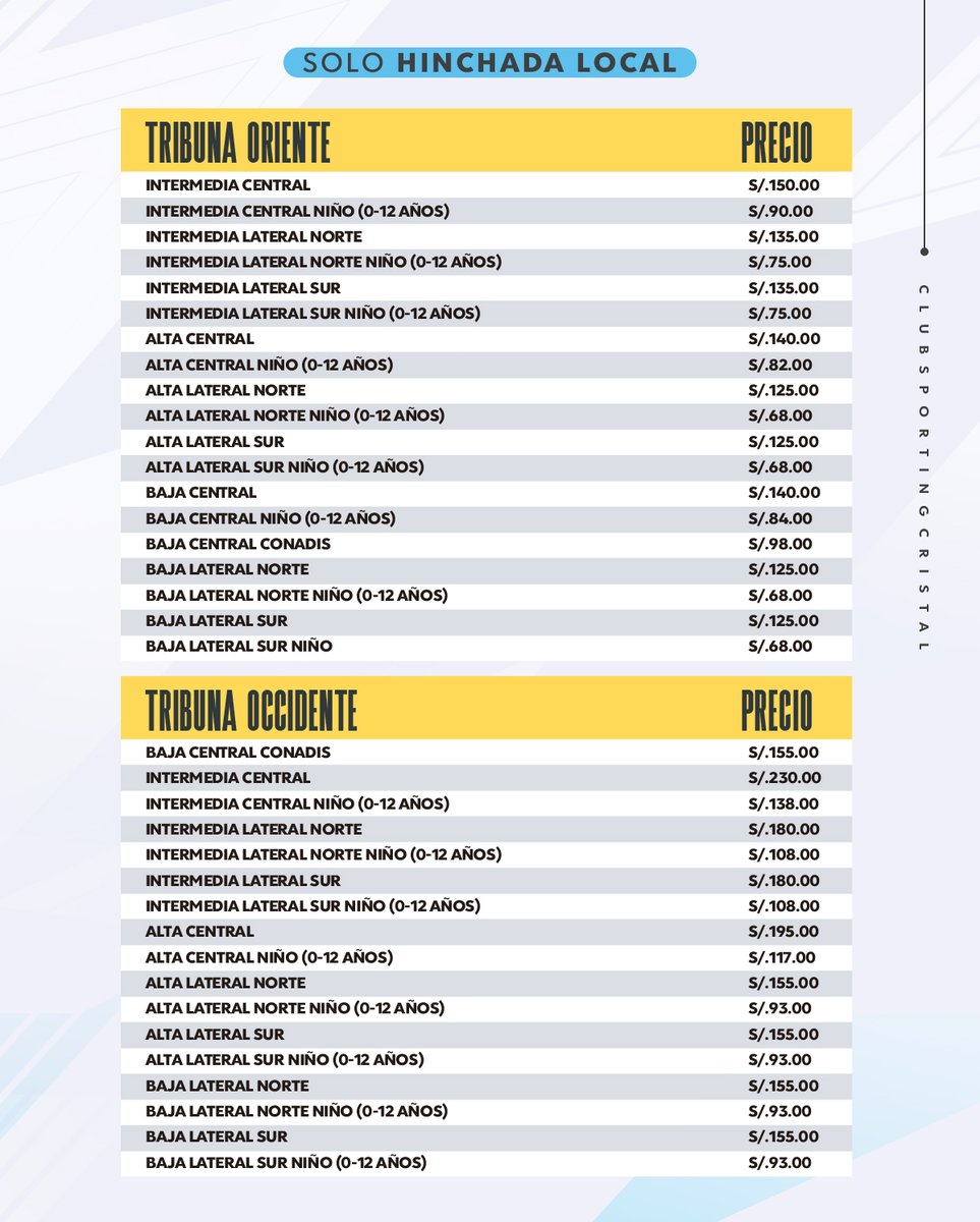 ClubSCristal's tweet photo. ¡Inició la venta regular!
Por un NaSCional completamente CELESTE 🏟️🩵

Sporting Cristal 🆚 Universitario 

🎟️👉https://t.co/YuvnYQ7j9I 
🏟️ Estadio Nacional
⏰ 8:30pm - Sábado 16 de setiembre
🏆 Fecha 13 - @LigaFutProf 
*Solo Hinchada Local🎽

#FuerzaCristal https://t.co/Jvf8CXCjwM