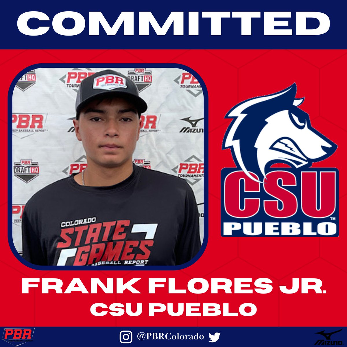 🚨𝐂𝐎𝐌𝐌𝐈𝐓𝐌𝐄𝐍𝐓 𝐀𝐋𝐄𝐑𝐓🚨

'24 RHP Frank Flores Jr. (Air Academy HS) has announced his commitment to Colorado State University Pueblo. 

Flores was a standout during the 2023 Colorado State Games with a quality fastball and slider mix. 

👤 loom.ly/jJrTf2o