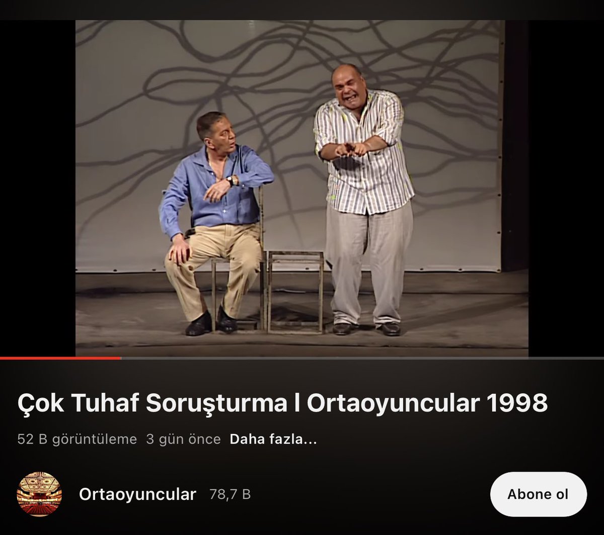 Ortaoyuncular 1998 tarihli, Ferhan Şensoy’un Pardon filminin tiyatro versiyonunu 2 gün önce YouTube’a yükledi. Tuncel Kurtiz’den Rasim Öztekin’e kadro çok daha iyi. İlgilisine duyurulur