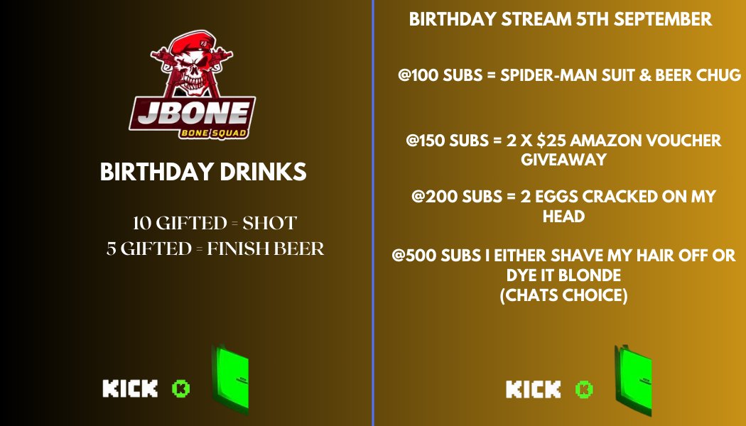 Tomorrow is the birthday stream!! lets have some drinks & some laughs @KickStreaming #Kick #kickstreamer #birthdaystream @StakeEddie