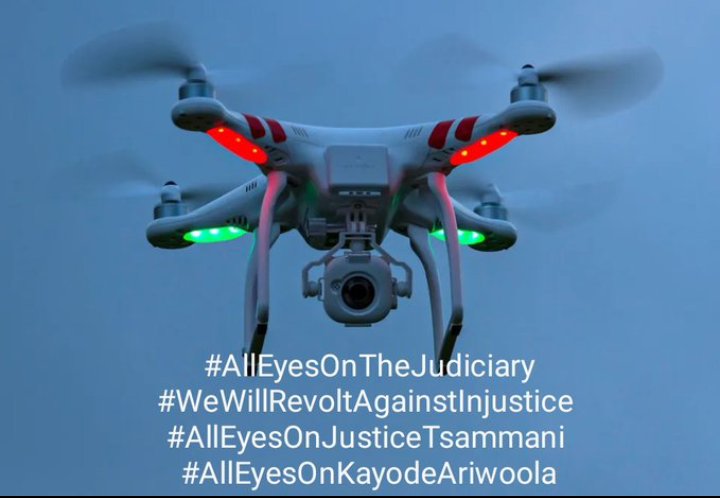 Please, if you have drones, step out with it... Everything must be live on Wednesday.

Don't stay at home. I'm not staying at home.

#AllEyesOnTheJudiciary
#WeWillRevoltAgainstInjustice 
#AllEyesOnJusticeTsammani 
#AllEyesOnKayodeAriwoola