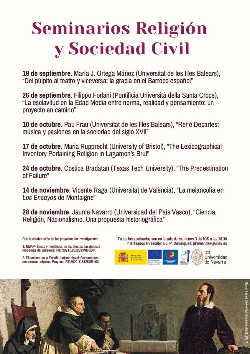 rsc_ics's tweet photo. Seminarios septiembre-noviembre 2023 de @rsc_ics. De 18.30 a 20 h, aula Siemens Gamesa, @ICS_unav. #SeminariosRSC_ICS @CienciaGob https://t.co/JZBjzkWeeb