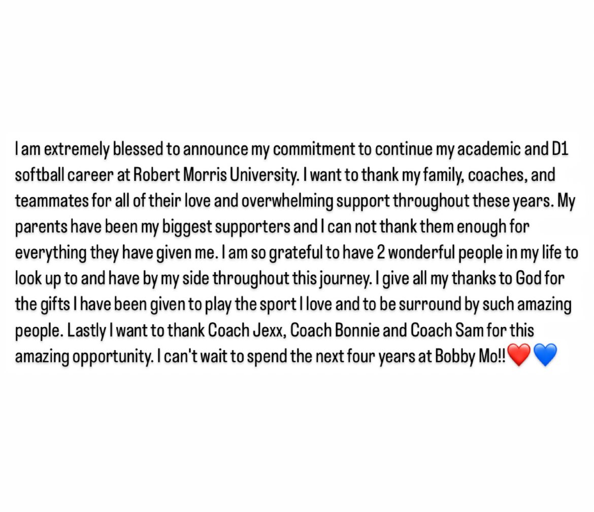 Camrynharboldd's tweet photo. so very EXCITED for this next chapter in my life !!!! @RMUSoftball @CoachJexx_RMU @coachbonnie36 @24srs_ @HawksHarbold @MvilleSBOH https://t.co/rhGsDlsUbs