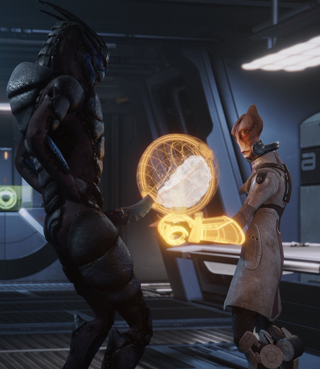 "Hngh! There's your next sample, doc~ Next one?" He grins coyly.

"Impressive. Knew Turians had little refractory period, still..." He breathes deeply. "Good volume. High virility. Excellent specimen for STG-" He clears his throat. "-research purposes of course."

🎨: <a href="/rooking11/">rooking</a>