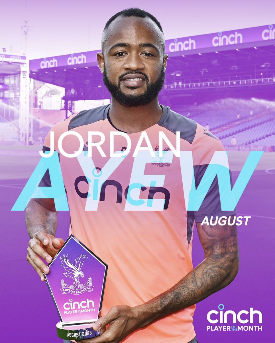 Thank you all for your votes - I'm honoured to receive the Player Of The Month award for August  🙏🏾🙏🏾

We have a great group this season 🙌🏾 We will continue to work hard as a team to build on our good start after the International Break. See you soon! 
🦅🔴🔵 <a href="/CPFC/">Crystal Palace F.C.</a>