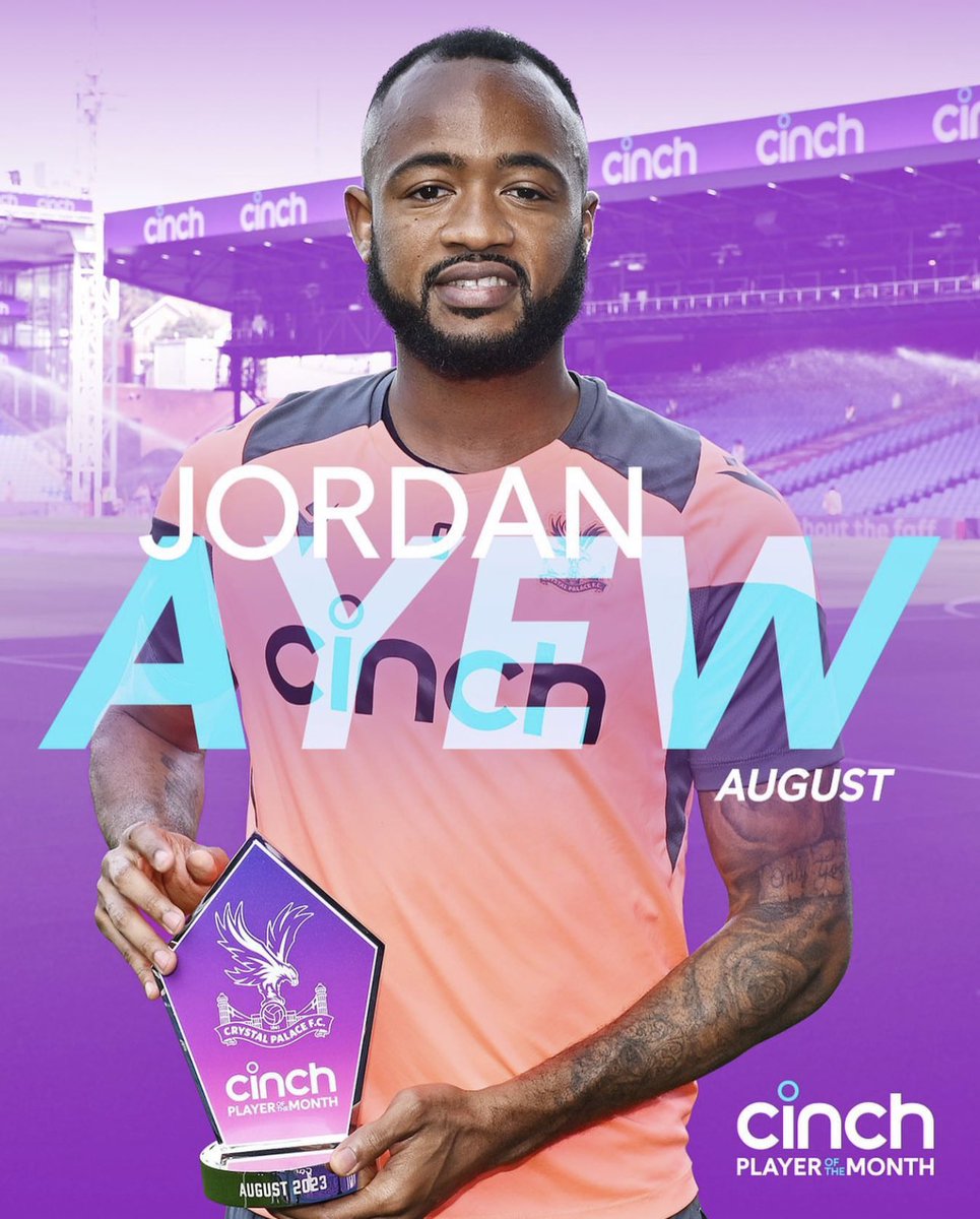 Thank you all for your votes - I'm honoured to receive the Player Of The Month award for August 🙏🏾🙏🏾 We have a great group this season 🙌🏾 We will continue to work hard as a team to build on our good start after the International Break. See you soon! 🦅🔴🔵 @CPFC