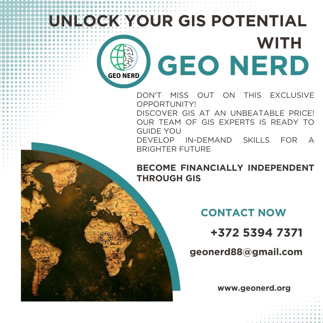 geonerd88's tweet photo. Learn GIS with GeoNerd.
Stay tuned
For further info
WhatsApp: +372 5493 7371
Gmail: geonerd88@gmail.com
Website: https://t.co/1wiwjhrPyT
.
.
#geonerd88 #geonerdofficial #GISmapping #geonerd #gis #gismapping #arcmap #arcgis #arcmappro #learngis #giswithgeonerd https://t.co/3Pxht3FjpK