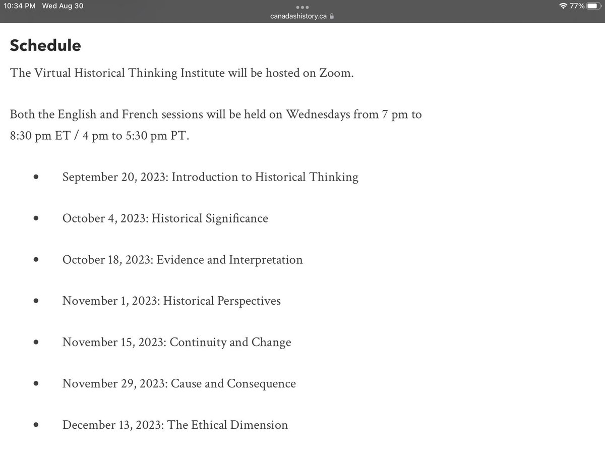 The Virtual Historical Thinking Institute (VHTI) provides an introduction to the #BigSix #historicalthinking concepts with the aim of helping educators design, teach, and assess historical thinking in their specific context.