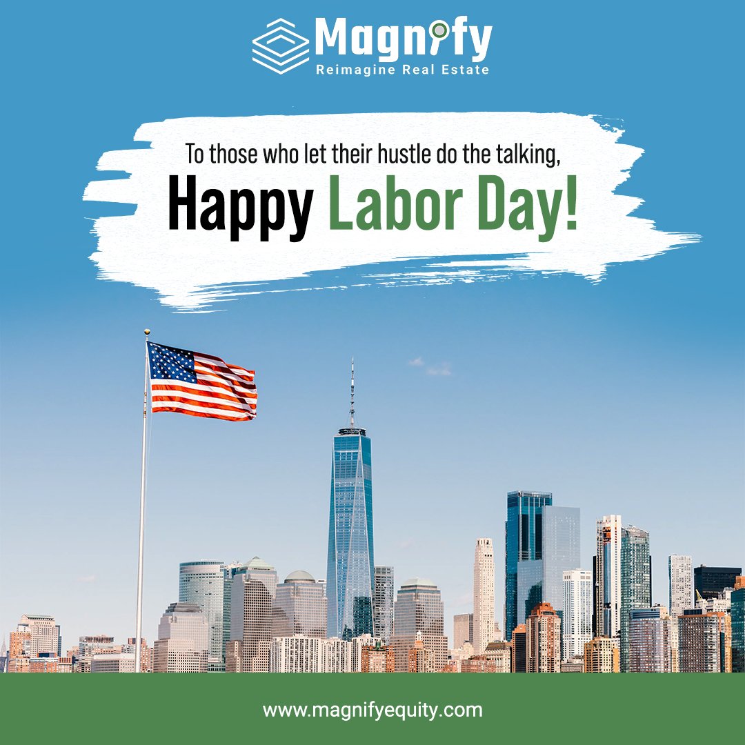 MagnifyEquity's tweet photo. Team Magnify wishes you a well-deserved break on this Labor Day. You've earned it!ππ
#magnifyequity #magnifyrealestate #laborday #laborday2023 #labordayweekend https://t.co/DVAkaARPpk