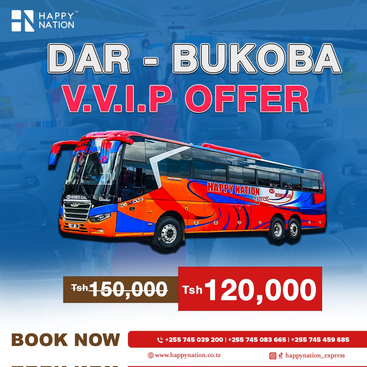 📷

VVIP  UNYAMA NI MWINGI , MANENO KIDOGO VITENDO ZAIDI , SAFARI YA KWANZA  INAANZA TAR 6/9/2023,DAR TO BUKOBA,WAHI MAPEMA KATA TIKETI YAKO
PIGA NAMBA HIZI 
0745039200
0745083665
0745459685
#FREEWifi
#coldrinks🍹 
#hotdrinks☕ 
#usafiriwauhakika💯 
#comfortability☺️