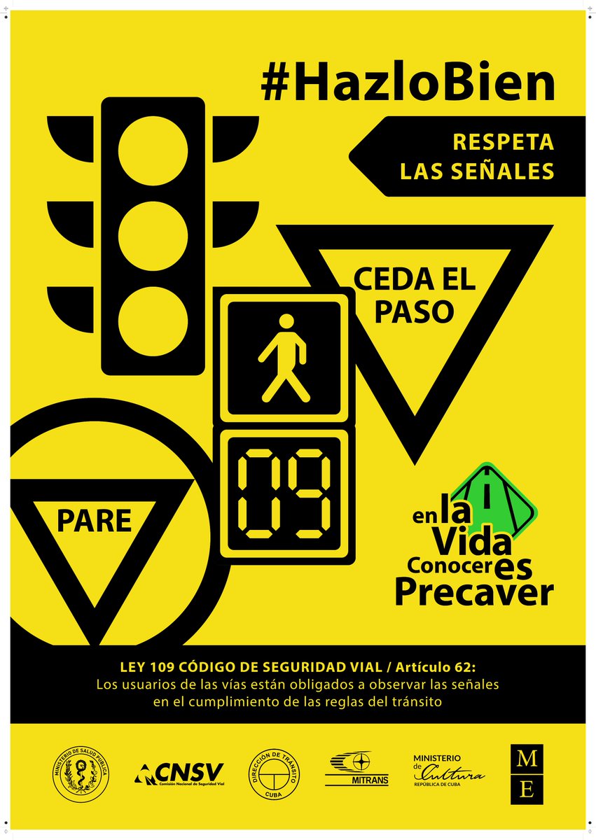 Hoy iniciamos en toda #Cuba el #NuevoCursoEscolar 2023-2024. Tu andar en la vía te define. En la vida conocer es precaver, #HazloBien. #TransporteCuba
