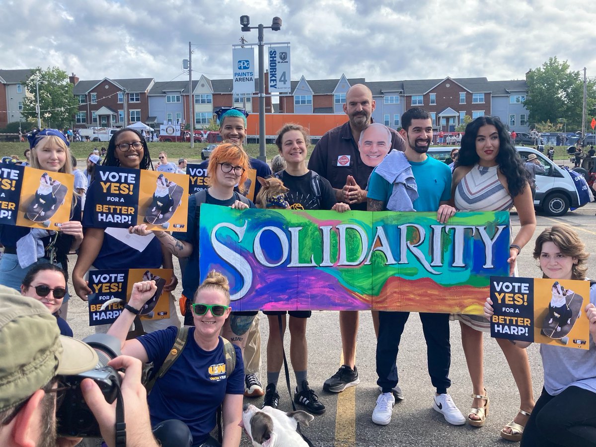 line_brick's tweet photo. happy Labor Day! the visionary staff at @HARPSavesLives are ready to vote YES to join the @steelworkers this week... with the support of adopter @SenFettermanPA and @giselefetterman!! 🐾🛠🏆 https://t.co/DqQ2KHY1eQ