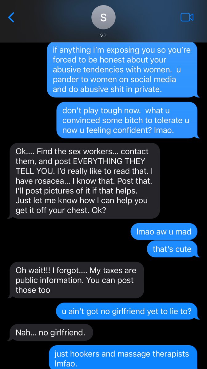 raeigle's tweet photo. just in case you decide to play in court
just remember, you dared me to go find sex workers and tell you what they said about you.  DARED me to post it all.
3 days later, she pops up in my DMs.  i didn’t go looking for her.  she found me when i did nothing but tell the truth. https://t.co/lDaTtGDLiW