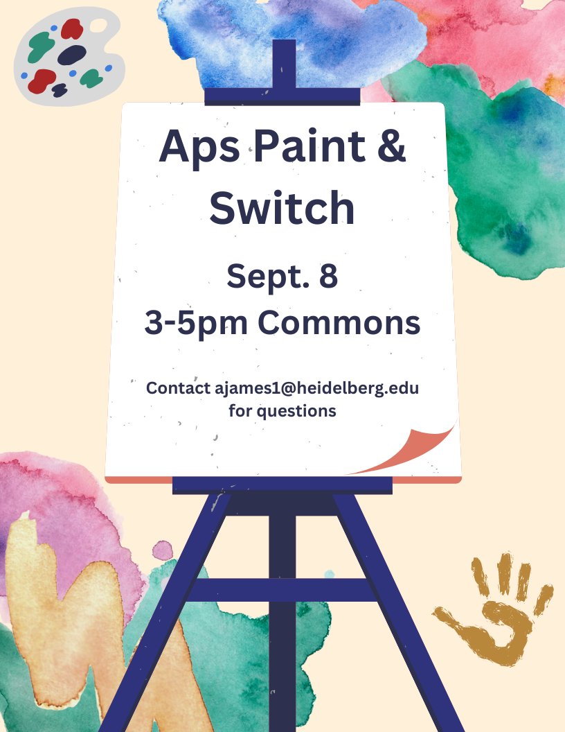 Join us for Paint &amp; Switch this Friday, Sept. 8th from 3-5pm in the University Commons! Come down and paint with us, but with a twist! Pass your painting to someone else every few minutes, and see what beautiful picture arises! Supplies are provided!