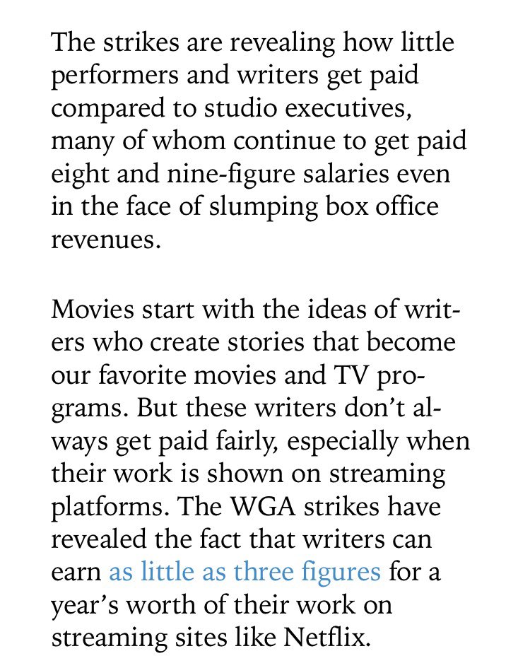 cmefirst's tweet photo. This is why this strike is so important. Corporate greed must be stopped. #SAGAFTRAStrong #WGA #SAGAFTRA https://t.co/WIMa7k3pft