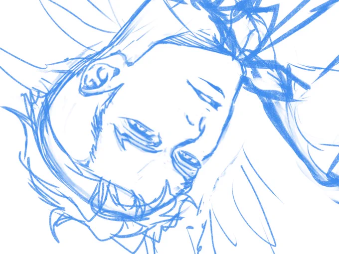 アンケ結果は骨スーツだったんだけど、先に下描きだけして放置してある愛ちゃんを仕上げてしまおうと思います 