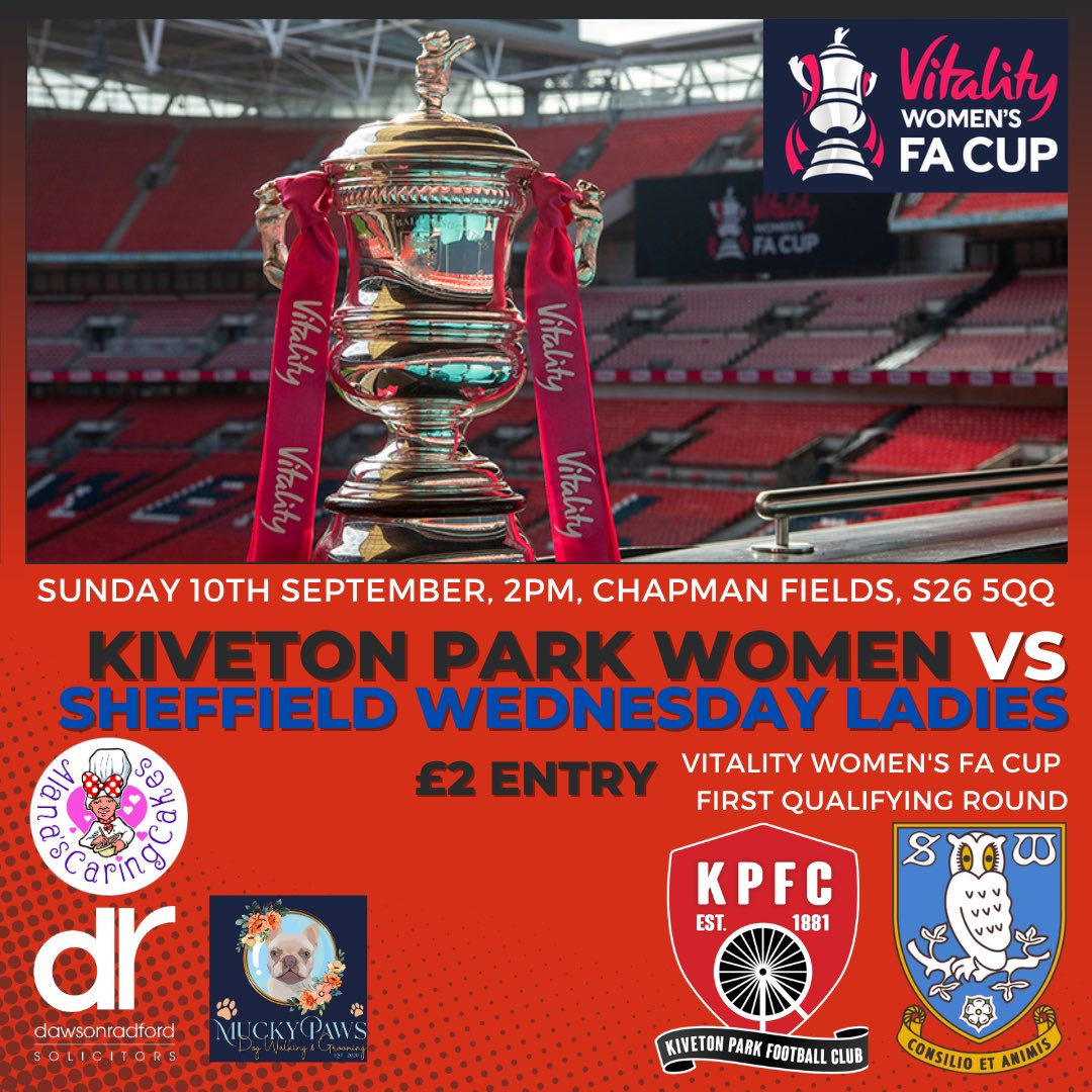 KivetonParkFC's tweet photo. Our women’s first team make a bit of history this Sunday, as they play their first ever game in the @TheWomensFACup!

They face @ShefWedLadies at Chapman Fields - and we want our girls to get as much support as possible! https://t.co/QBX0DLAbJf
