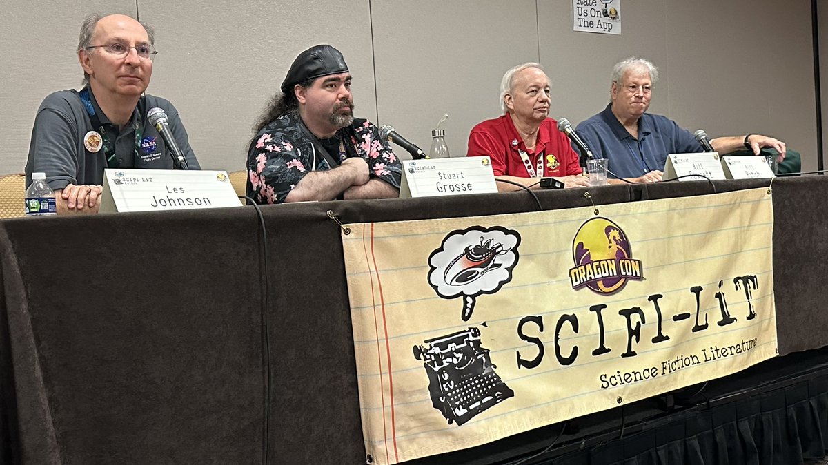 SfLiterature's tweet photo. PANEL: Faster-Than-Light Travel. Bill Ritch says "A million to one odds--so it could be done #DragonCon2023 https://t.co/ivwnDHJnfh